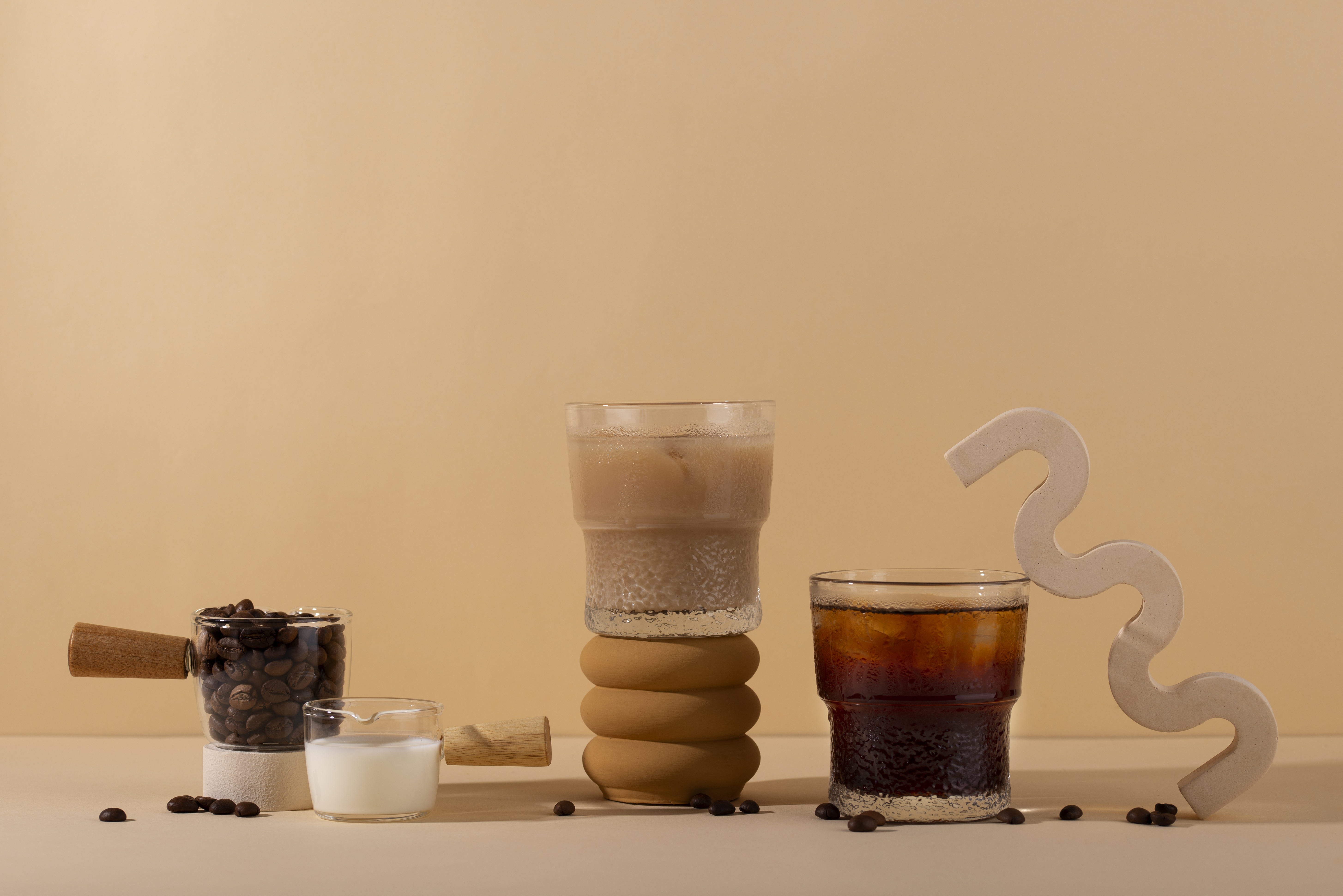 delicious coffee cup milk assortment